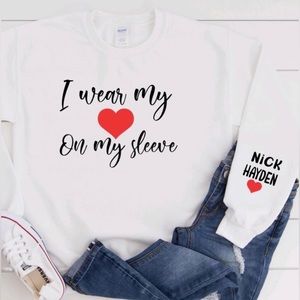 I wear my ❤️ on my sleeve t shirt